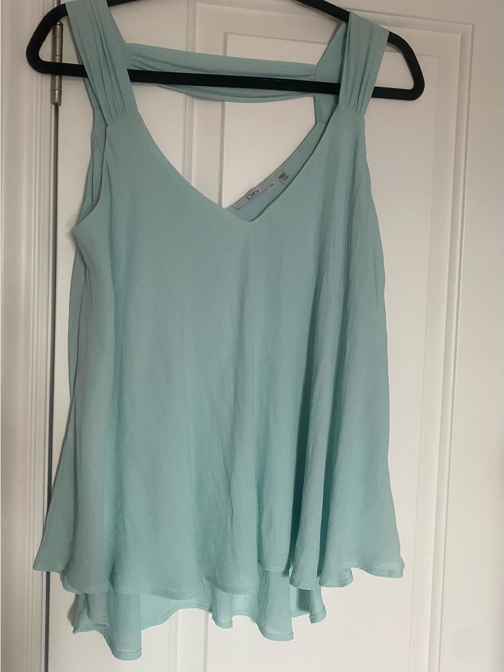 Dex Light Aqua V-Neck Flowy top.